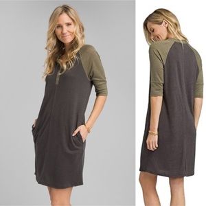 Prana Cozy Up Henley Dress Charcoal Heather